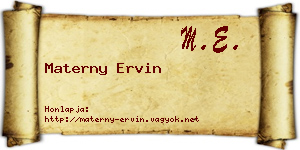 Materny Ervin névjegykártya