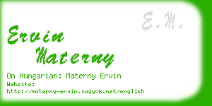 ervin materny business card